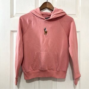 POLO Ralph Lauren Big Pony Sweatshirt Hoodie Girls Pink Size XL 16